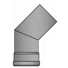Pelletrauchrohrbogen 2-teilig 45° Ø 100 x 1,2 mm