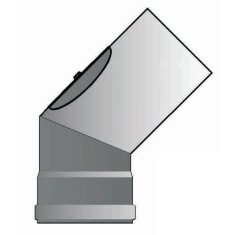 Pelletrauchrohrbogen 2-teilig 45° Ø 100 x 1,2 mm
