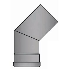 Pelletrauchrohrbogen 2-teilig 45° Ø 100 x 1,2 mm