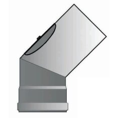 Pelletrauchrohrbogen 2-teilig 45° Ø 100 x 1,2 mm