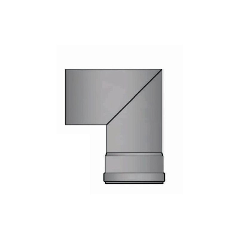 Pelletrauchrohrbogen 2-teilig 90° Ø 100 x 1,2 mm