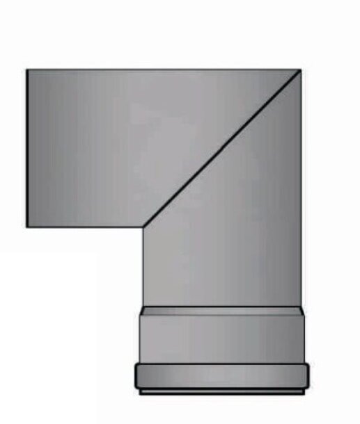 Pelletrauchrohrbogen 2-teilig 90° Ø 100 x 1,2 mm