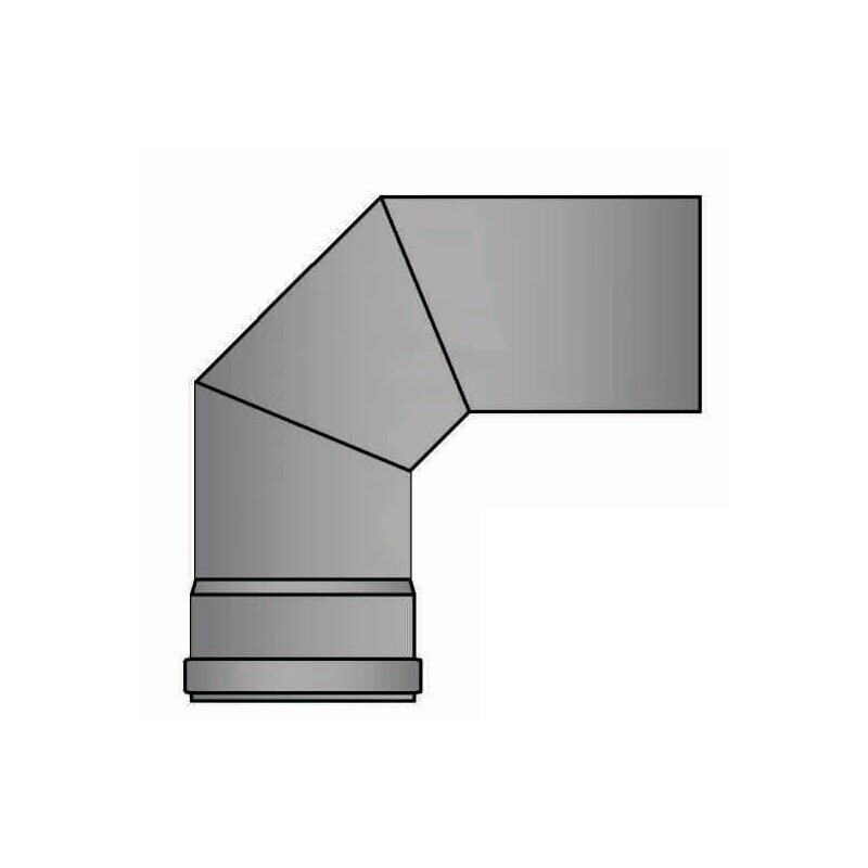 Pelletrauchrohrbogen 3-teilig 90° Ø 100 x 1,2 mm