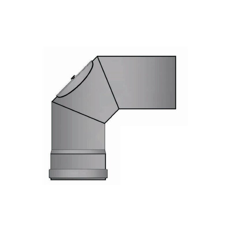 Pelletrauchrohrbogen 3-teilig 90° Ø 100 x 1,2 mm