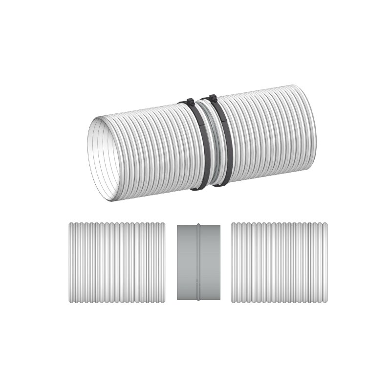 Steckverbinder für Alu-Flexrohr, Länge 85mm, verzinkt