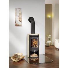 Kaminofen Justus Usedom 5 D - 5,5 kW - Stahl Schwarz - Verkleidung Sandstein