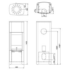 Kaminofen SCAN 65-10 Hightop Stahlmodell mit...
