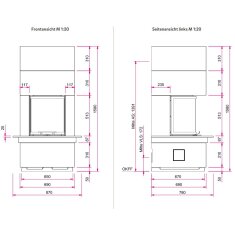 Kaminbausatz Camina S12 Kurz - 4 kW - Speicherkamin
