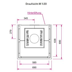 Kaminbausatz Camina S12 Kurz - 4 kW - Speicherkamin