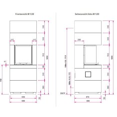 Kaminbausatz Camina S12 Kurz - 4 kW - Speicherkamin