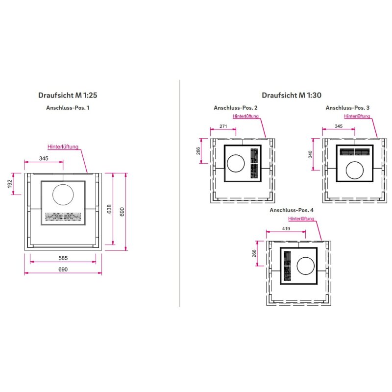 Kaminbausatz Camina S12 Hoch - 4 kW - Speicherkamin
