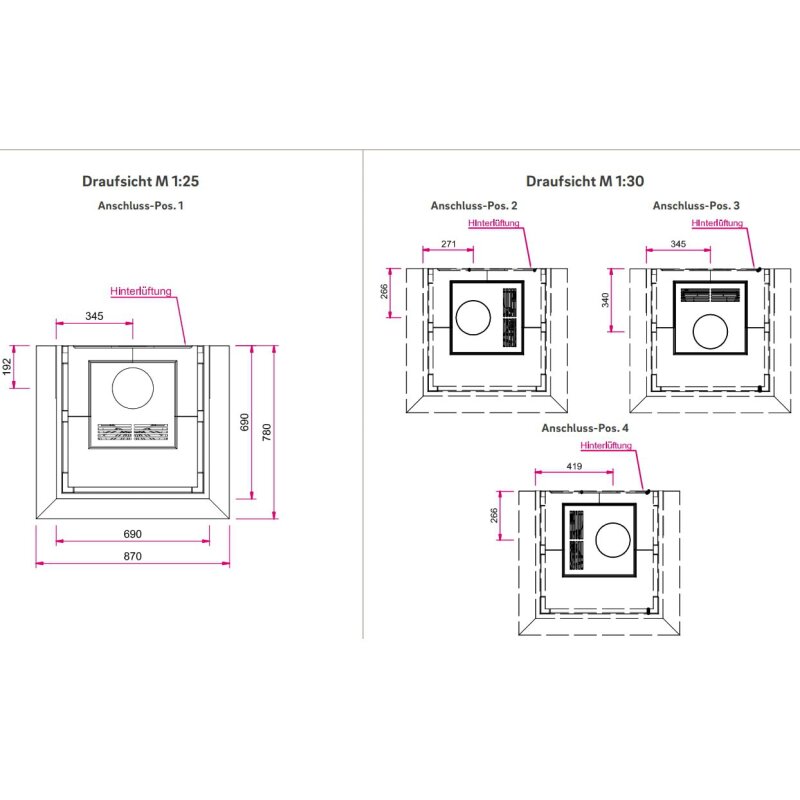 Kaminbausatz Camina S12 Hoch - 4 kW - Speicherkamin