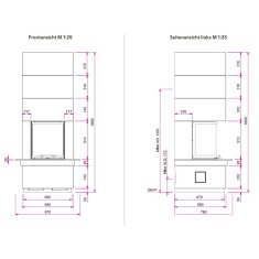 Kaminbausatz Camina S12 Hoch - 4 kW - Speicherkamin