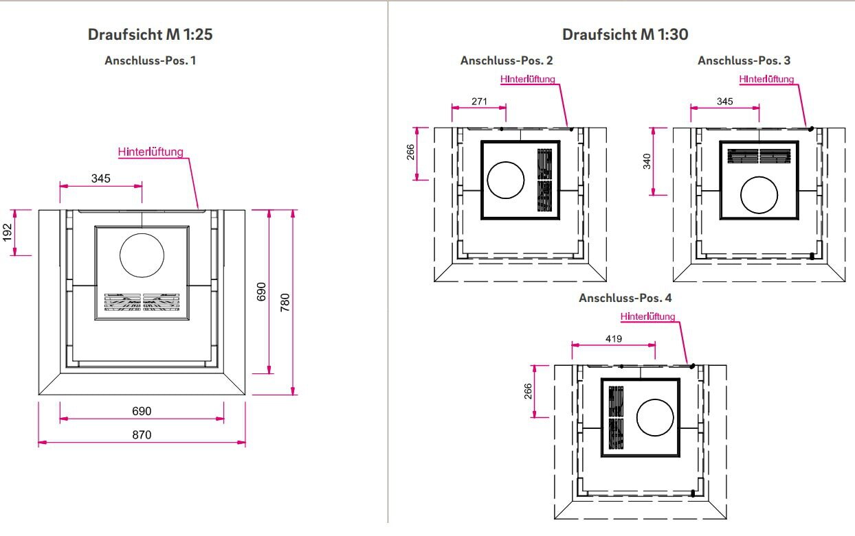 Kaminbausatz Camina S12 Hoch - 4 kW - Speicherkamin