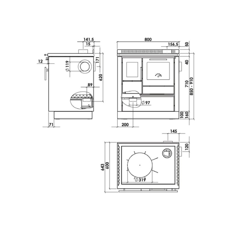 Küchenherd Greithwald Tyrola TRA 80 - 7 kW