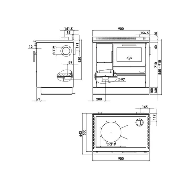 Küchenherd Greithwald Tyrola TRA 90 - 7 kW