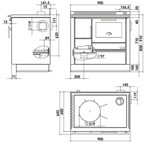 Küchenherd Greithwald Tyrola TRA 90 - 7 kW
