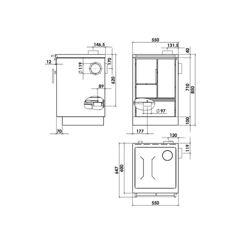 Küchenherd Greithwald Tyrola TRB 55 - 6,4 kW