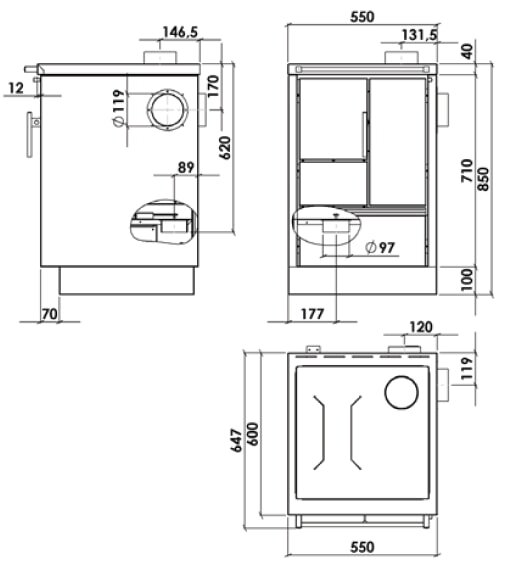 Küchenherd Greithwald Tyrola TRB 55 - 6,4 kW