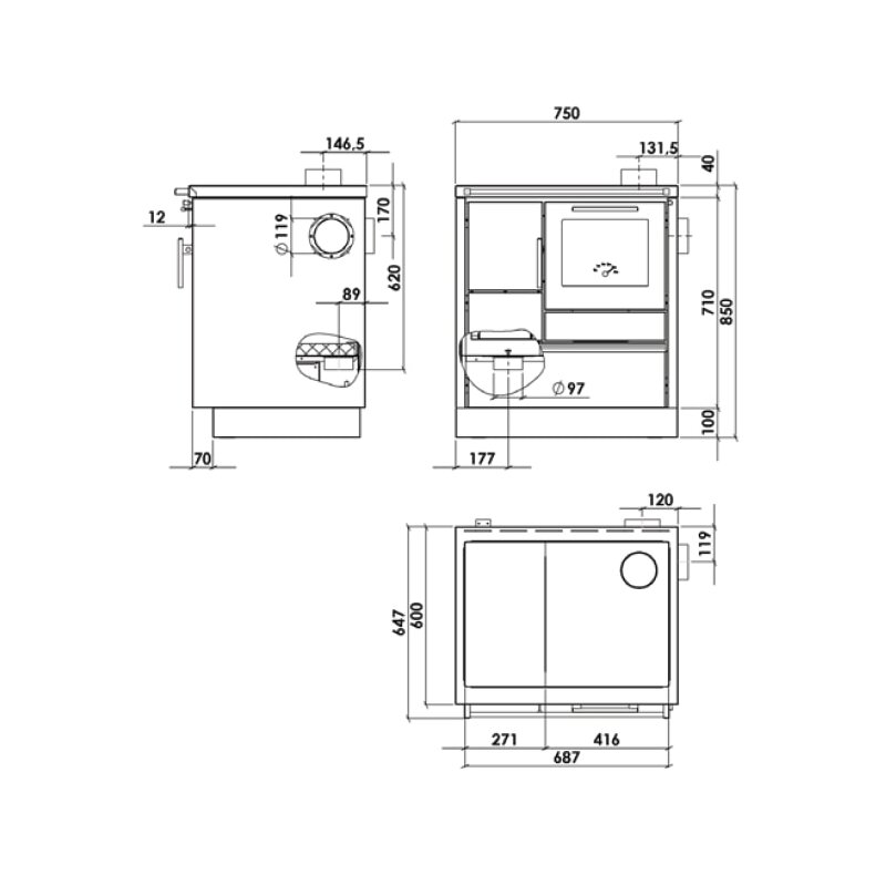 Küchenherd Greithwald Tyrola TRB 75 - 7 kW