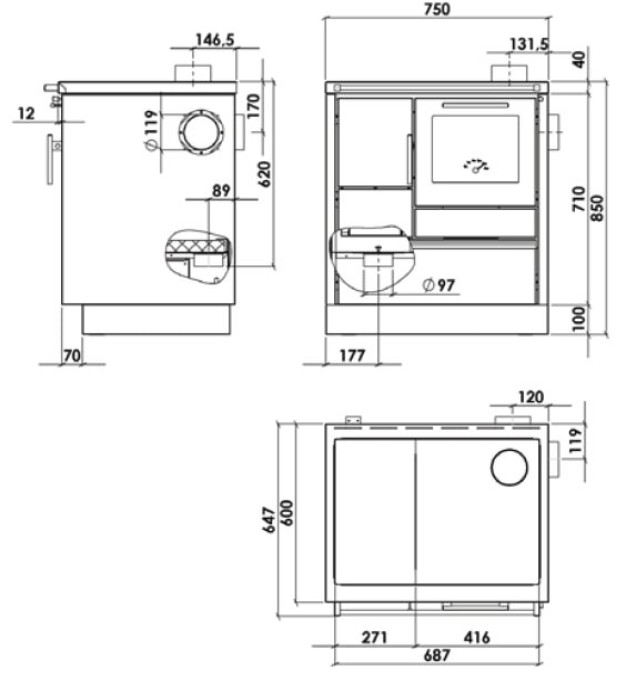 Küchenherd Greithwald Tyrola TRB 75 - 7 kW