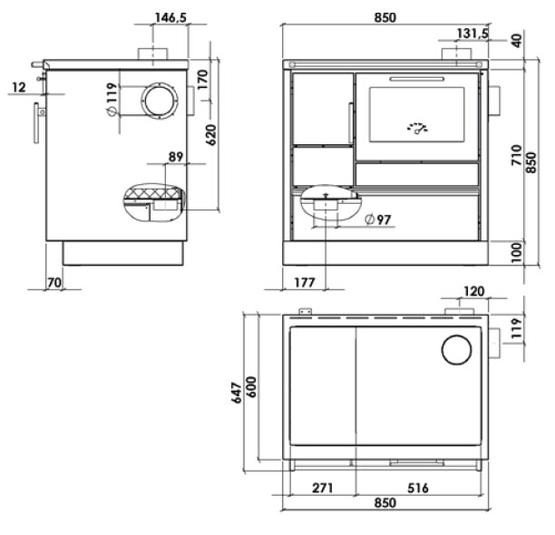 Küchenherd Greithwald Tyrola TRB 85 - 7 kW