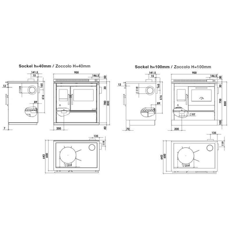 Küchenherd Greithwald Tyrola TRC 90 - 7,5  kW