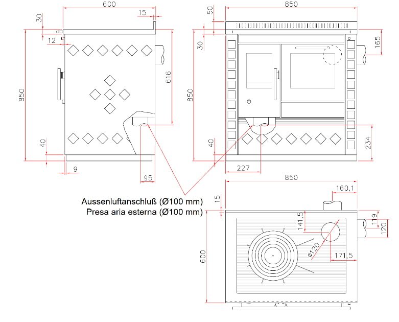 Küchenherd Greithwald Tyrola TRC 85 - 7,5 kW