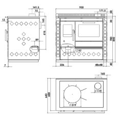 Küchenherd Greithwald Tyrola TRC 95 - 7,5 kW