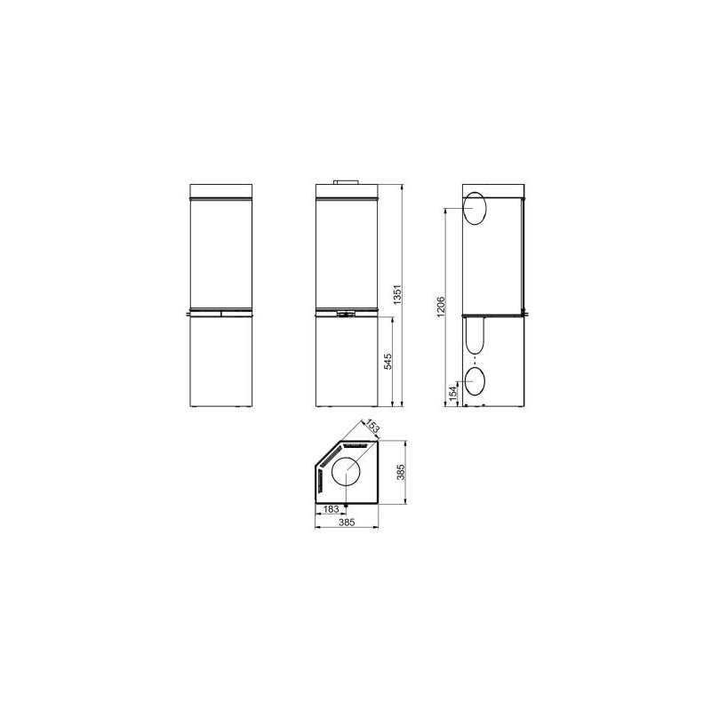Kaminofen SCAN 80-2 - Sockel mit Tür - 6 kW - Schwarz
