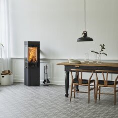 Kaminofen SCAN 80-2 - Sockel mit Tür - 6 kW - Schwarz