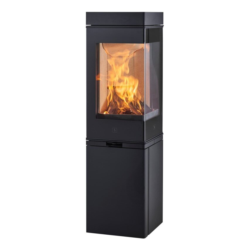 Kaminofen SCAN 80-2 - Sockel mit Tür - 6 kW - Schwarz