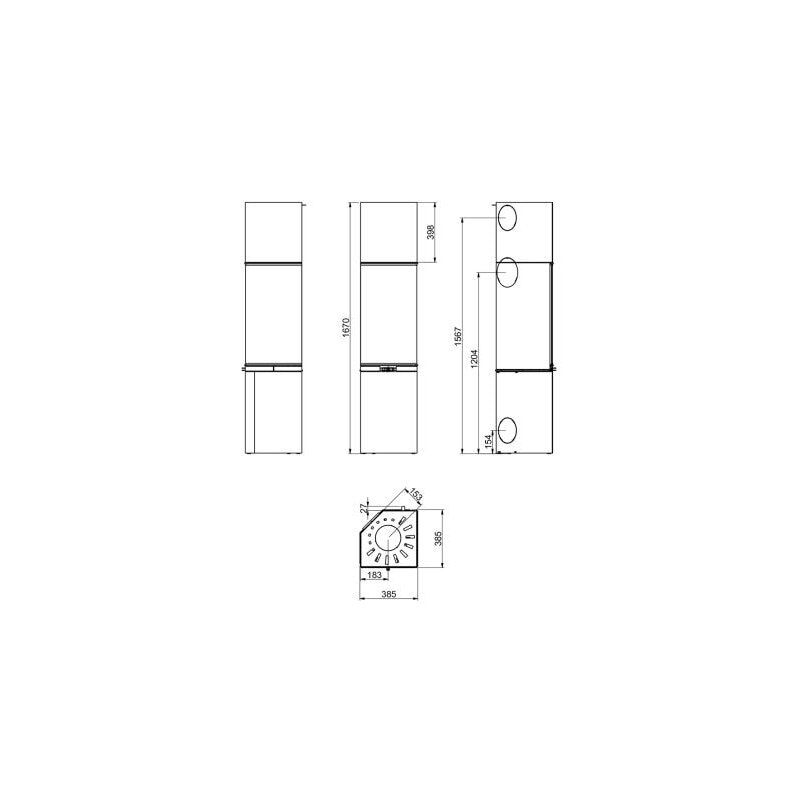 Kaminofen SCAN 80-4 Hightop - Sockel mit Tür - 6 kW - Schwarz