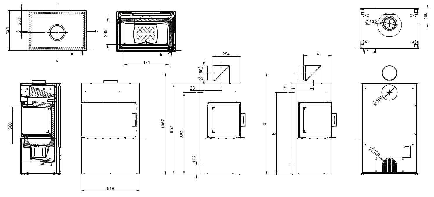 Kaminbausatz Austroflamm Dexter 2.0 - 6,5 kW
