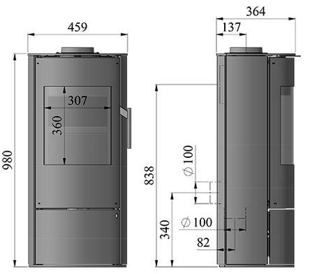 Kaminofen Morsoe 4043 mit Holzfach - 5 kW