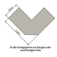 SCAN Vorlegeplatte rauchfarbiges Glas für Scan 80...