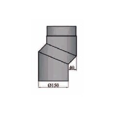 S-Bogen 40 mm Versatz Ø150 x 2 mm, Farbe schwarz