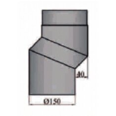 S-Bogen 40 mm Versatz Ø150 x 2 mm, Farbe schwarz