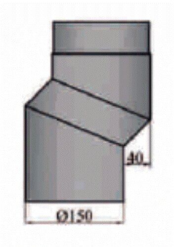 S-Bogen 40 mm Versatz Ø150 x 2 mm, Farbe schwarz