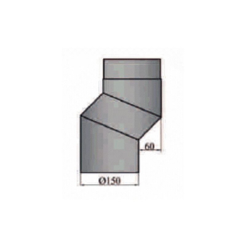 S-Bogen 60 mm Versatz Ø150 x 2 mm, Farbe schwarz