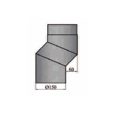 S-Bogen 60 mm Versatz Ø150 x 2 mm, Farbe schwarz