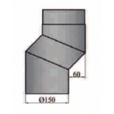 S-Bogen 60 mm Versatz Ø150 x 2 mm, Farbe schwarz