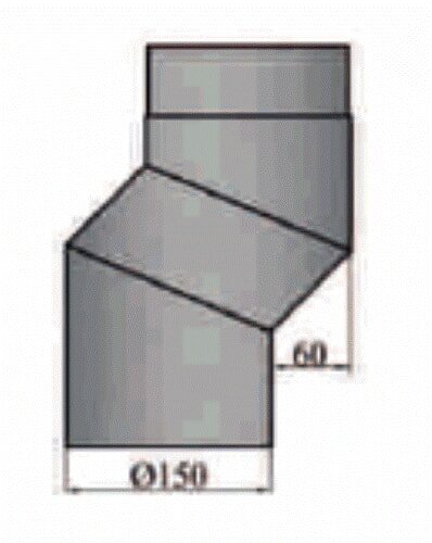 S-Bogen 60 mm Versatz Ø150 x 2 mm, Farbe schwarz