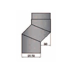 S-Bogen 80 mm Versatz Ø150 x 2 mm, Farbe schwarz
