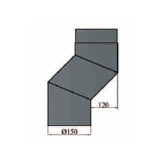 S-Bogen 120 mm Versatz Ø150 x 2 mm, Farbe schwarz
