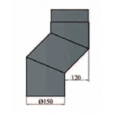 S-Bogen 120 mm Versatz Ø150 x 2 mm, Farbe schwarz
