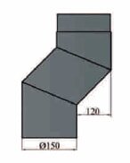 S-Bogen 120 mm Versatz Ø150 x 2 mm, Farbe schwarz