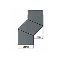 S-Bogen 100 mm Versatz Ø150 x 2 mm, Farbe grau