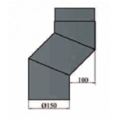 S-Bogen 100 mm Versatz Ø150 x 2 mm, Farbe grau