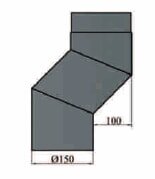 S-Bogen 100 mm Versatz Ø150 x 2 mm, Farbe grau